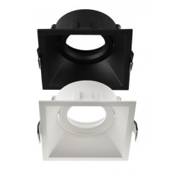 Foco empotrar Konica Cuadrado 90x90mm, para Lámpara GU10/MR16 Blanco ó Negro